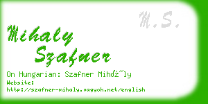 mihaly szafner business card